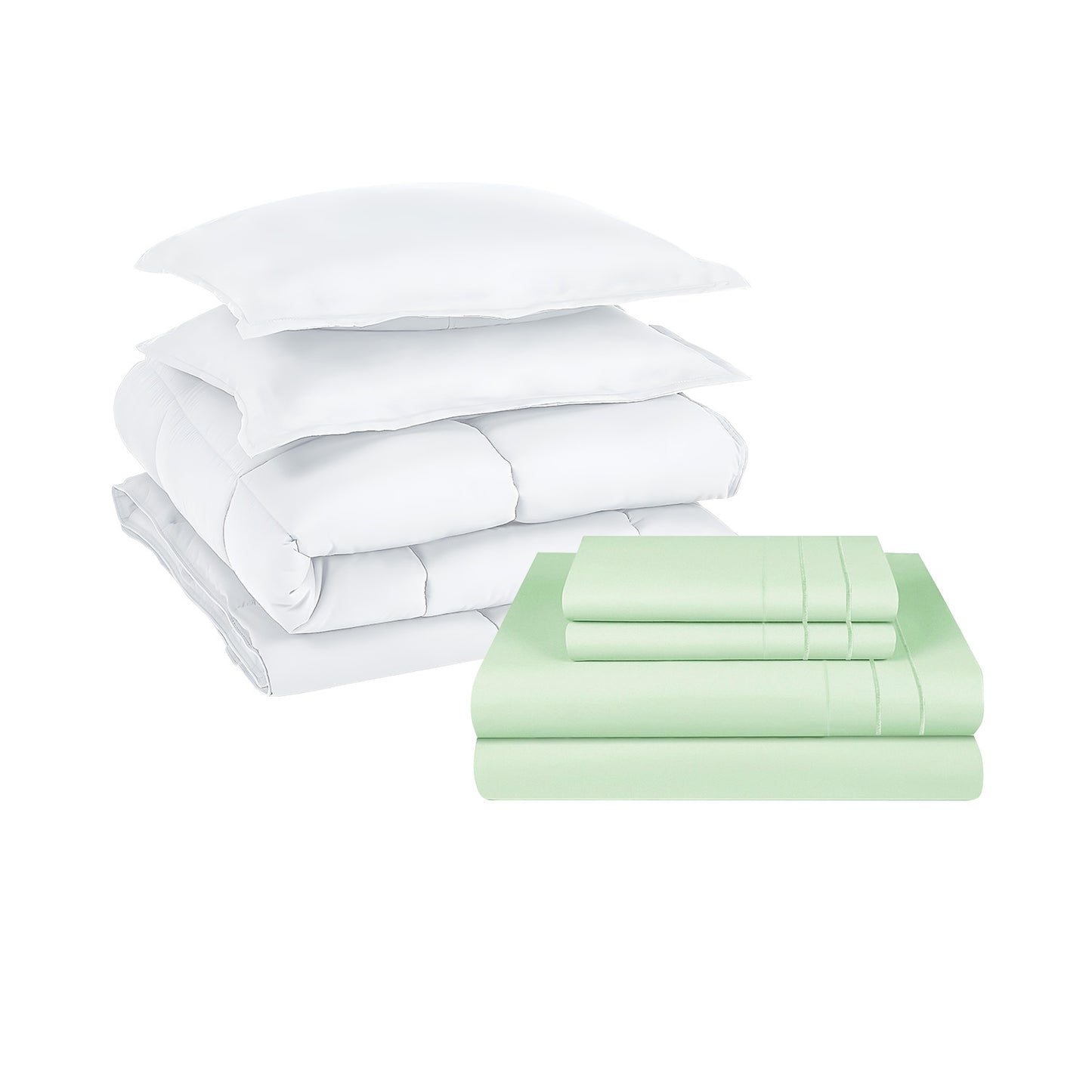 Pack Cobertor Lujo 2 Plazas Blanco + Set Sabana