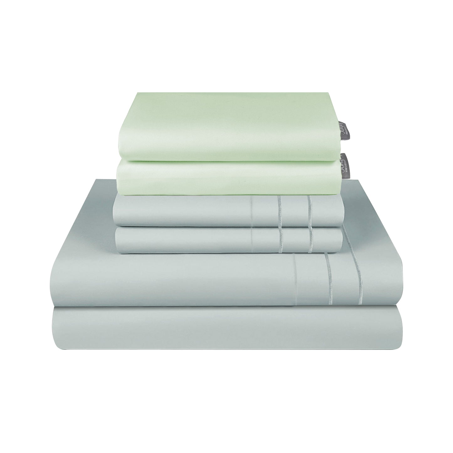 Sábana Gris 1800 King 2 Piezas + Mix Fundas