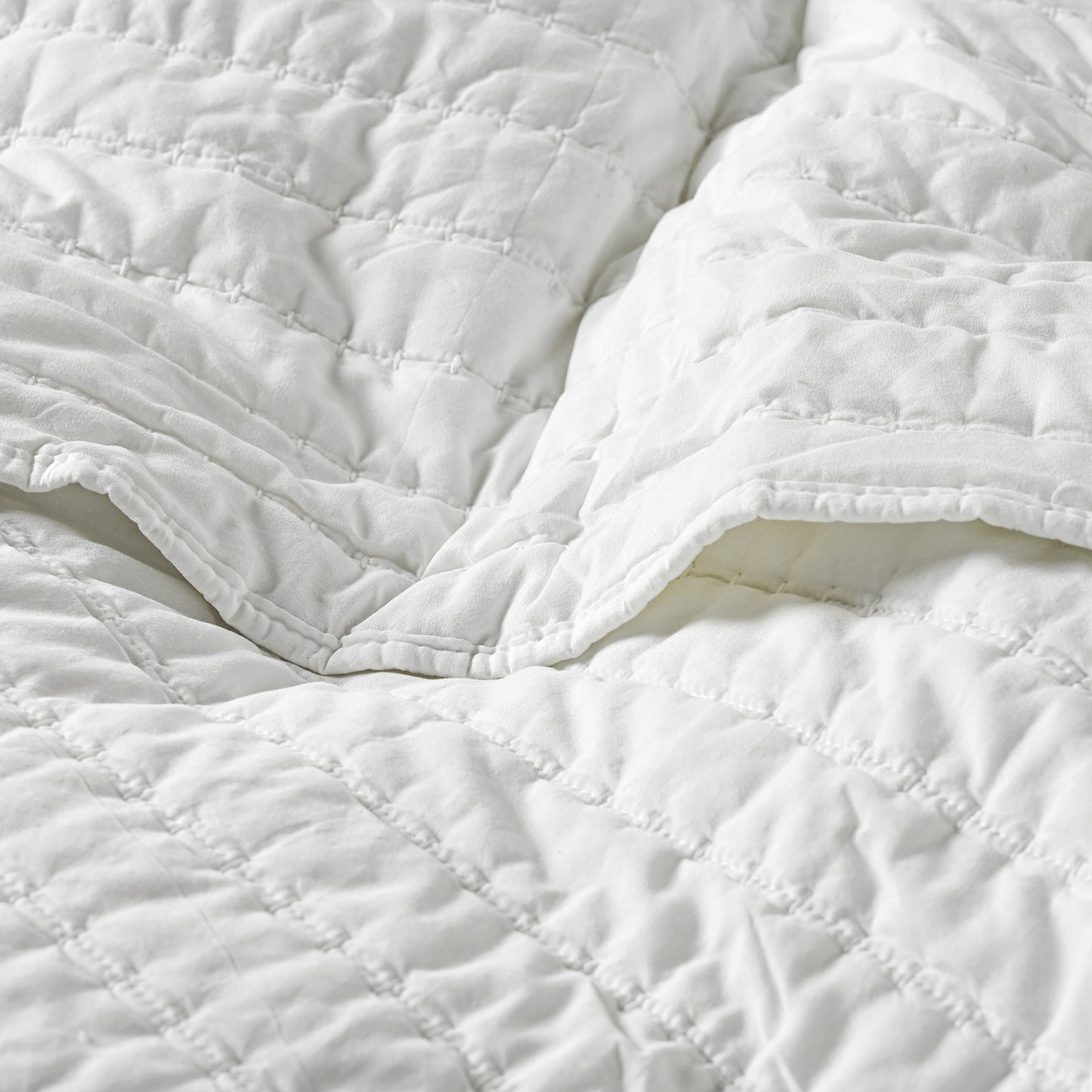 Cubrecama De Verano Quilt King + 2 fundas Stonewash Blanco Cannon