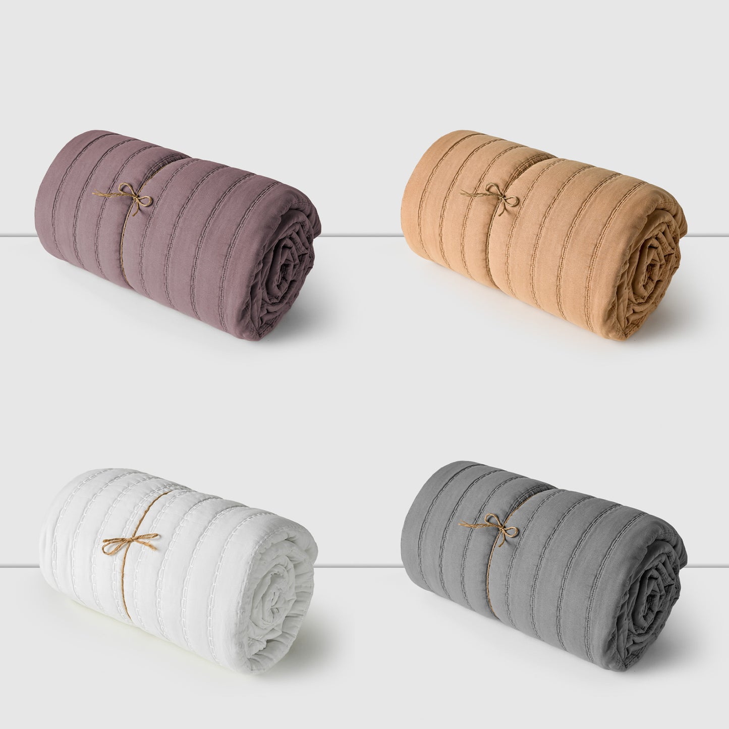 Cubrecama De Verano Quilt King + 2 fundas Stonewash Blanco Cannon